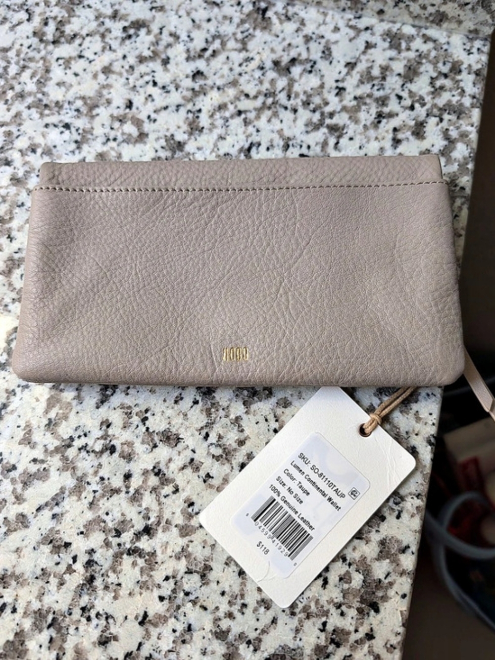HOBO Lumen Leather Wallet in Taupe NWT
